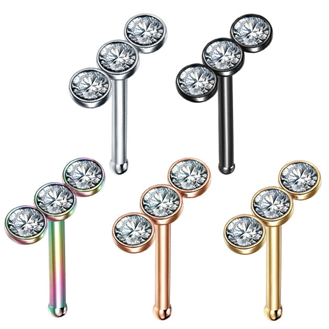 1Pc Stainless Steel Zircon Nose Studs Cz Ear Studs Cartilage Earring for Women Nostril Piercing Body Piercing Jewelry 20G