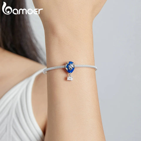 BAMOER 925 Sterling Silver Space Series Charm fit Original Bracelet & Bangle Travel Around the World Beads Women Fine Jewelry