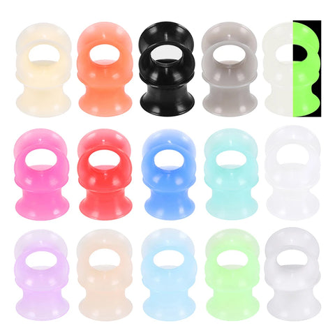 2Pcs Silicone Ear Plugs and Tunnels Ear Piercings Earlets Screwed Earring Expander Ear Gauges Body Jewelry Piercings