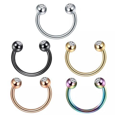 1Pc Stainless Steel Horseshoe Ring C Clip BCR Septum Lip Piercing Nose Ring Hoops For Women Men Nose Piercing Body Jewelry