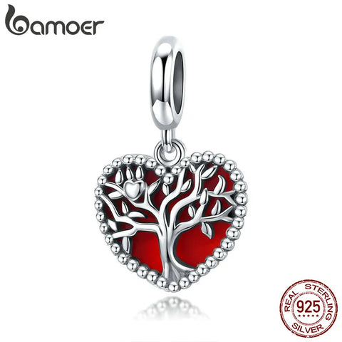 bamoer 2020 925 Sterling Silver Pendant Charm fit Original Tree of Life Bracelet Necklace DIY Fine Jewelry Accessories SCC155