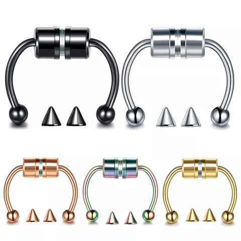 1Pc Stainless Steel Magnet Fake Nose Ring Hoop Nose Septum Rings U Shaped Fake Piercing Women Men Punk Rings Sexy Body Jewelry