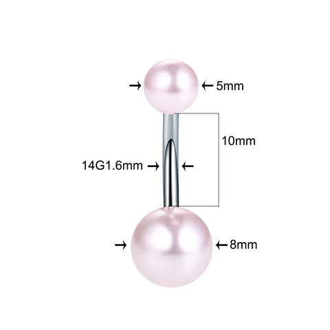 60Pcs/set Stainless Steel Navel Piercing Acrylic Beads Belly Button Ring Colorful Balls Curved Banana Piercing Body Jewelry