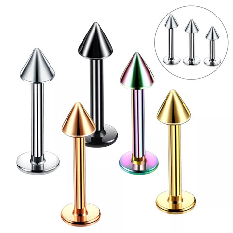 1Pcs Surgical Stainless Steel Labret Stud Nose Lip Taper Tongue Piercing Ear Tragus Cartilage Earring Body Jewelry