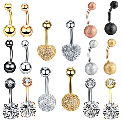 1PC Steel Belly Button Rings Belly Piercings 14G Navel Piercing Nombril Ear Piercings Ombligo Navel Earring Body Jewelry Pircing