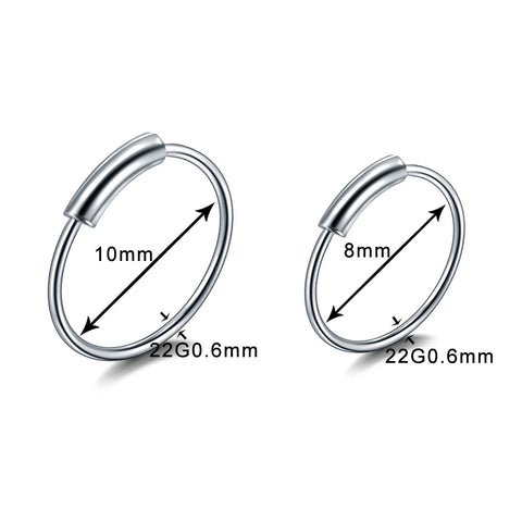 1PC Surgical Steel Nose Hoop Nose Ring Stud Punk Style Body Piercing Jewelry Nose Lip Cartilage Tragus Helix Ear Piercing