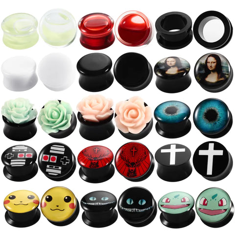2Pcs Acrylic Ear Plugs and Tunnels Expander Tunel Piercing Flexible Ear Gauges Earring for Women Body Jewelry Piercing Stretcher