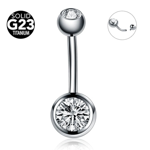 1Pc Titanium Sexy Navel Belly Button Rings Belly Piercing Crystal Woman Body Jewelry Barbell Women Accessories 14G