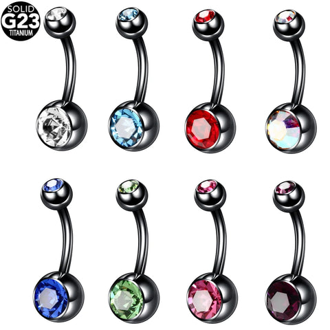 New Sexy G23 Titanium Belly Button Rings Navel Piercing Jewelry 14G Glitter Ombligo Nombril Body Pircing Jewelry For Women