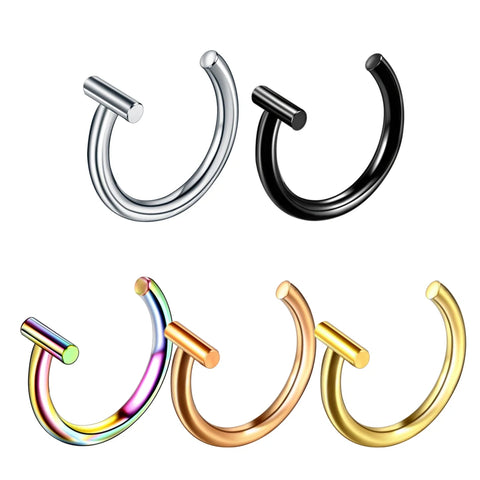 1Pc Stainless Steel Nose Rings Fake Nose Piercings Hoop Ear Piercing Tragus Nariz Rings Ear Cartiliage Tragus Sexy Body Jewelry