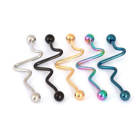 1PC Steel 38mm Bar Industrial Barbell Piercings CZ Top Removable Scaffold Hielix Tragus Earring Cartilage Body Piercing Jewelry