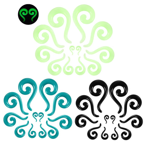 2Pcs/Lot Trendy Acrylic Spiral Taper Flesh Tunnel Ear Stretcher Expander Stretching Plug Snail Screw Piercing Body Jewelry