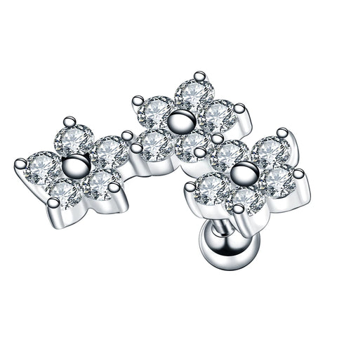 1Pc Steel Ear Cartilage Stud Helix Tragus Piercing Crystal Barbell Piercing Orelha Ear Stud Earrings for Women Body Jewelry