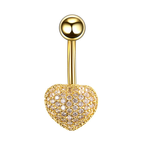 1Pc Surgical Steel Navel Piercing Dangling Navel Belly Button Ring Oreja 14G Double Round Cubic Zirconia Belly Piercing Jewelry