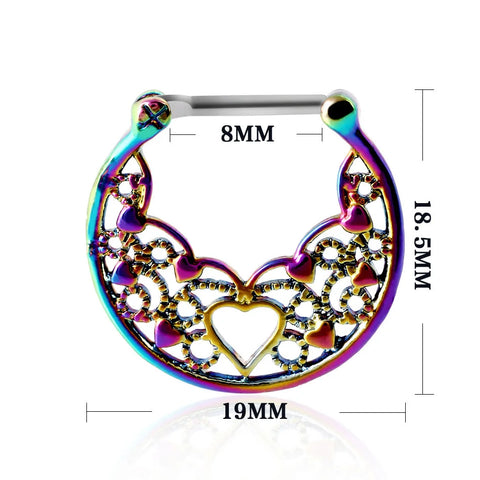 1PCS Fake Nose Ring Classical Designs Plated Round Septum Piercing Clicker Faux Clip Non Body Hoop For Women Wholesale Jewelry