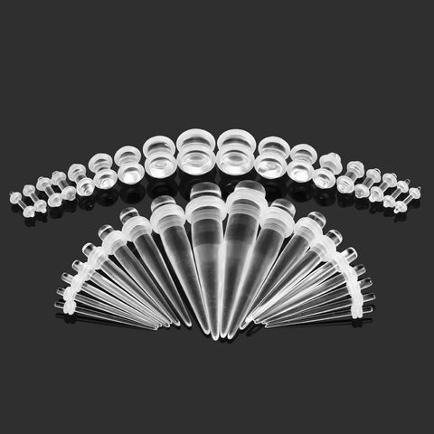 36pcs/lot Acrylic Ear Gauges Taper and Plug Stretching Kits Mix Color Flesh Tunnel Plug Expansion Body Piercing Jewelry 14G-00G