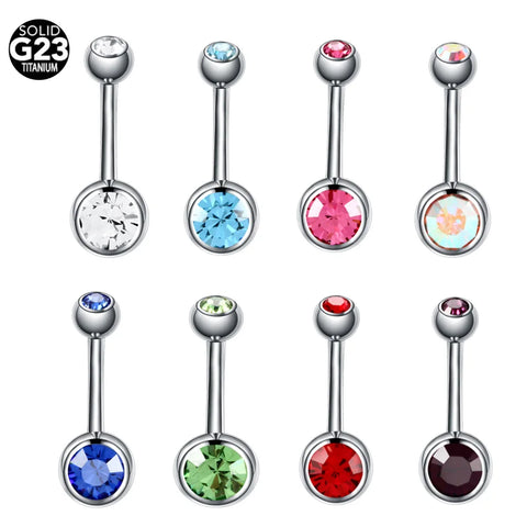 New Sexy G23 Titanium Belly Button Rings Navel Piercing Jewelry 14G Glitter Ombligo Nombril Body Pircing Jewelry For Women