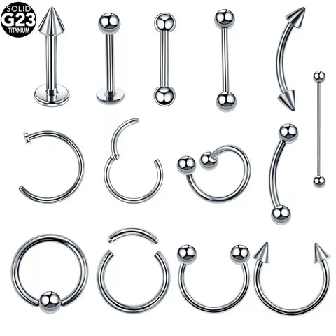 1Pc Titanium Fashion Circular Bead Rings Horseshoe Eyebrow Tongue Nose Hoop Piercing Labret Stud Ring Ear Piercing Body Jewelry