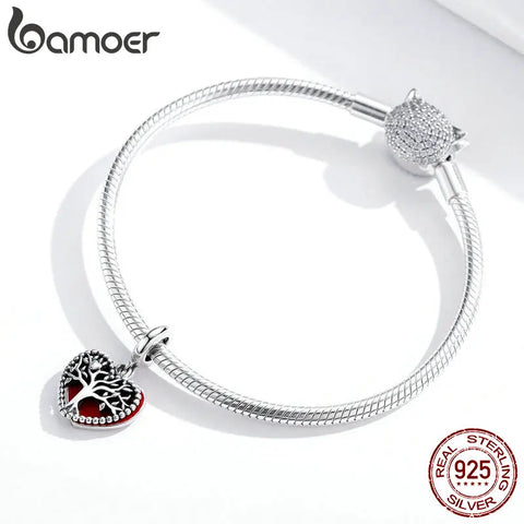 bamoer 2020 925 Sterling Silver Pendant Charm fit Original Tree of Life Bracelet Necklace DIY Fine Jewelry Accessories SCC155
