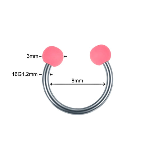 50Pcs/set Acrylic Ball Horseshoe Nose Ring Surgical Steel Barbell Nipple Hoops Nose Septum Eyebrow Ear Piercing Body Jewelry 16G