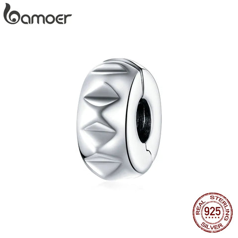bamoer Stopper Charm 925 Sterling Silver Gear Bead fit Original Brand DIY Bracelet Jewelry Accessories SCC1780