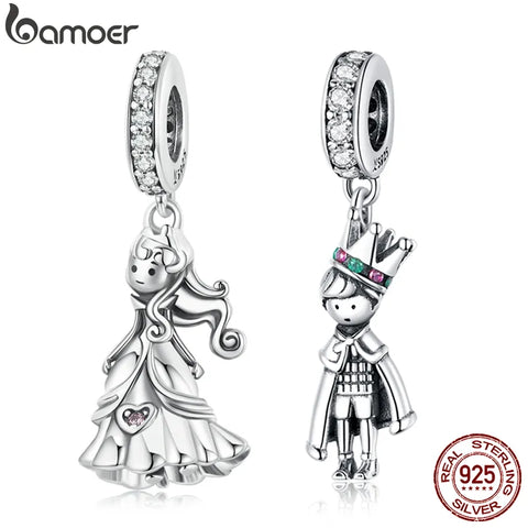 bamoer 925 Sterling Silver Prince of the Sea Pendant Charms for Original Bracelet or Necklace 925 Silver beads Bijoux diy