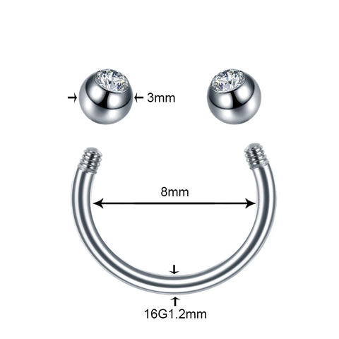 1Pc Stainless Steel Horseshoe Ring C Clip BCR Septum Lip Piercing Nose Ring Hoops For Women Men Nose Piercing Body Jewelry