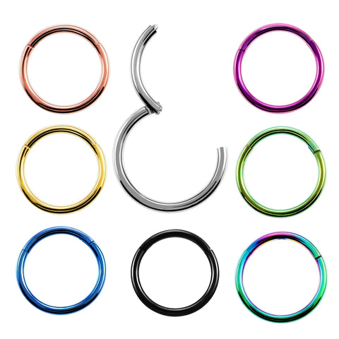 2Pcs/lot G23 Titanium Hinged Segment Nose Ring Hoop Lip Ear Nose Septum Clip Piercing Ear Cartilage Tragus Body Piercing Jewelry