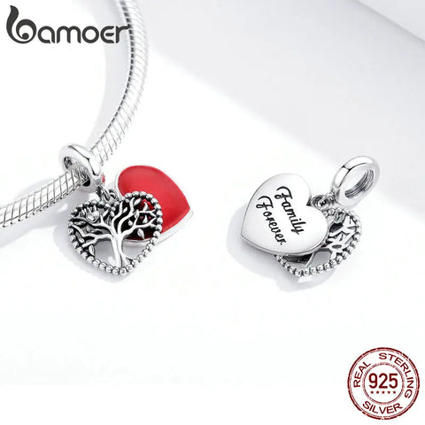 bamoer 2020 925 Sterling Silver Pendant Charm fit Original Tree of Life Bracelet Necklace DIY Fine Jewelry Accessories SCC155
