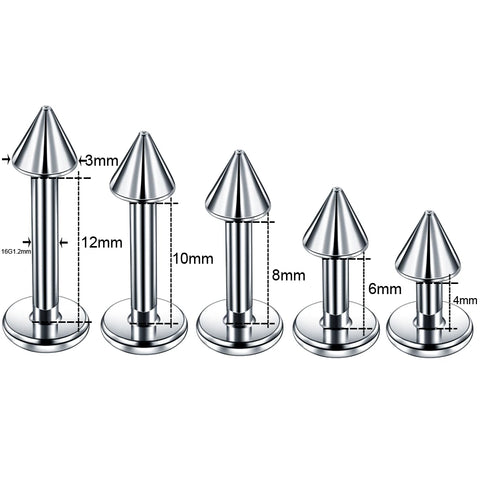 10Pcs G23 Titanium Labret Stud Lip Ring Piercing Internal & External Design Oreja Cartilage Earring Helix Piercing Body Jewelry