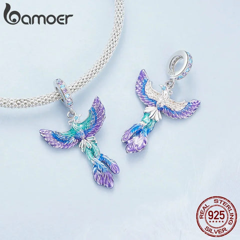BAMOER 925 Sterling Silver Phoenix Beads Dangle Charm Fit Original Bracelets Women DIY Jewelry Accessories BSC880