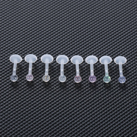 8Pcs/lot Acrylic Lip Labret Piercing Luminous Monroe Lip Stud Ring Tragus Helix Conch Cartilage Earring Body Piercing Jewelry