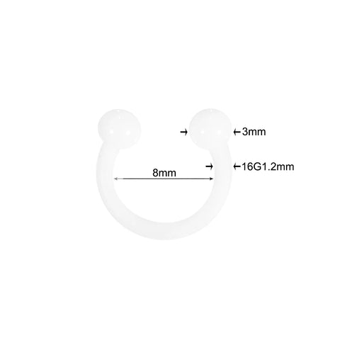 100Pcs/set Acrylic Nose Ring Septum Hoop Lip Rings Circular Barbell Horseshoe Ear Tragus Helix Earrings For Unisex Body Jewelry