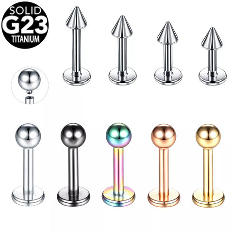 10Pcs G23 Titanium Labret Stud Lip Ring Piercing Internal & External Design Oreja Cartilage Earring Helix Piercing Body Jewelry
