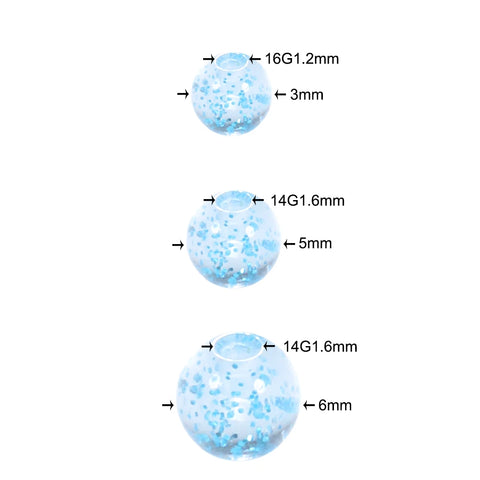 90pcs/lot Wholesale Acrylic Balls Replacement Nose Barbell Earring Tongue Eyebrow Ring Body Piercing Sexy Jewelry 16G 14G