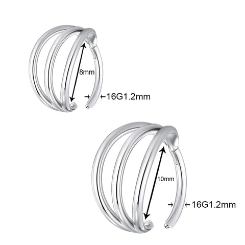 1Pc Stainless Steel Segment Ear Daith Tragus Helix Cartilage Earring Nose Ring Septum Hoop Conch Body Piercing Jewelry 16G