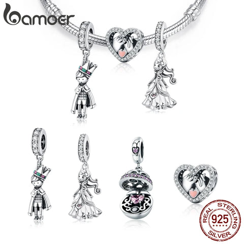bamoer 925 Sterling Silver Prince of the Sea Pendant Charms for Original Bracelet or Necklace 925 Silver beads Bijoux diy