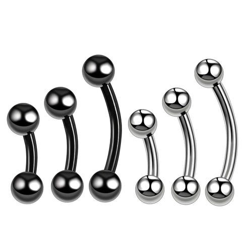 2Pcs/lot Steel Curved Barbell Piercing Eyebrow Ring Tragus Helix Rook Earring Piercing Lip Helix Ring Body Piercing Jewelry