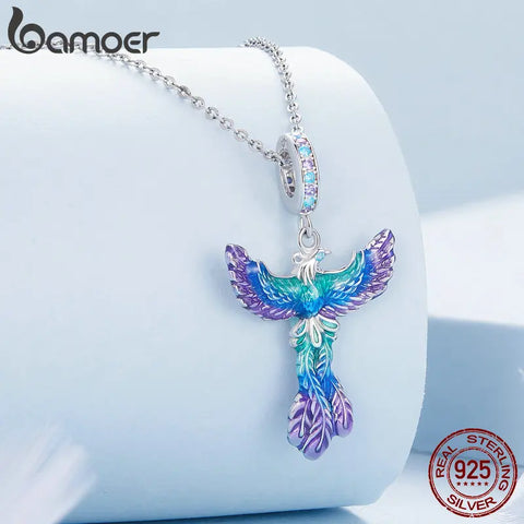 BAMOER 925 Sterling Silver Phoenix Beads Dangle Charm Fit Original Bracelets Women DIY Jewelry Accessories BSC880