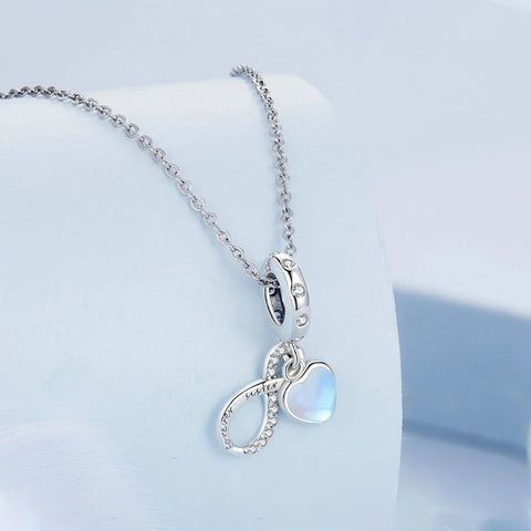 Bamoer 925 Sterling Silver Swaying Moonlight Bead Moon and Star Irregular Charms for Women Bracelet Bangle Fine Jewelry BSC776