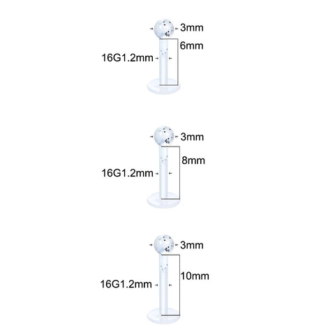 8Pcs/lot Acrylic Lip Labret Piercing Luminous Monroe Lip Stud Ring Tragus Helix Conch Cartilage Earring Body Piercing Jewelry