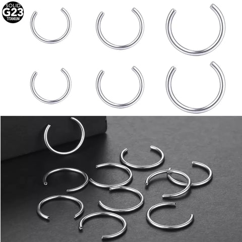10Pcs/set G23 Titanium Internal Thread Circular Barbell Parts Horseshoe Ring Bar Post Only Nose Ring Replacements Accessories