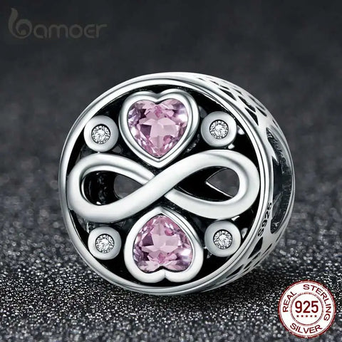 bamoer Love 925 Sterling Silver Charm Only You Love Charm Heart Shape Metal Bead for Bracelet Women DIY Fashion Jewelry BSC497