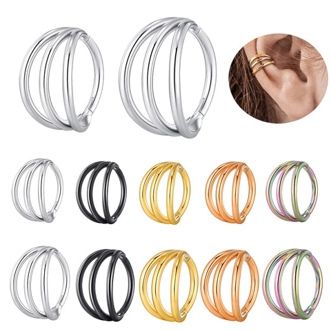 1Pc Stainless Steel Segment Ear Daith Tragus Helix Cartilage Earring Nose Ring Septum Hoop Conch Body Piercing Jewelry 16G