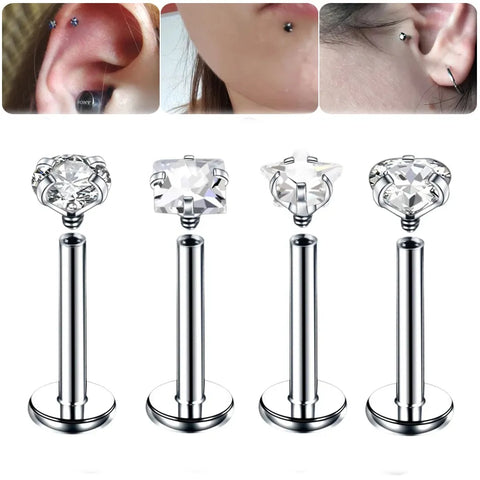 1Pc Stainless Steel Labret Lip Bar Rings Ear Stud Piercings Wholesale Labret Piercing Monore Ring Barbell Piercing Body Jewelry
