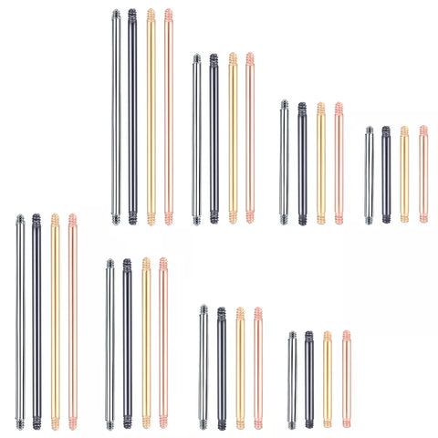 100Pcs/lot Steel Straight Barbell Piercing Ear Tongue Ring Industrial Barbell Replacement Accessories Bar Language Body Jewelry