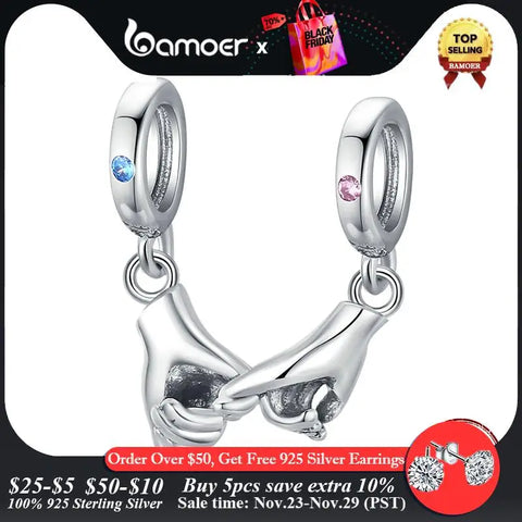 Bamoer Authentic 925 Sterling Silver Dream Catcher Pendant fit Charm Bracelet or Necklace Moon Charms DIY Making Jewelry Gift