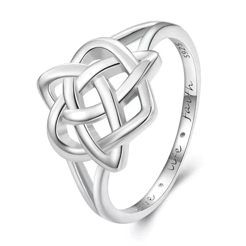 Bamoer 925 Sterling Silver Celtic Knot Finger Ring for Women Birthday Valentine's Day Gift Platinum Plated Fine Jewelry SCR908